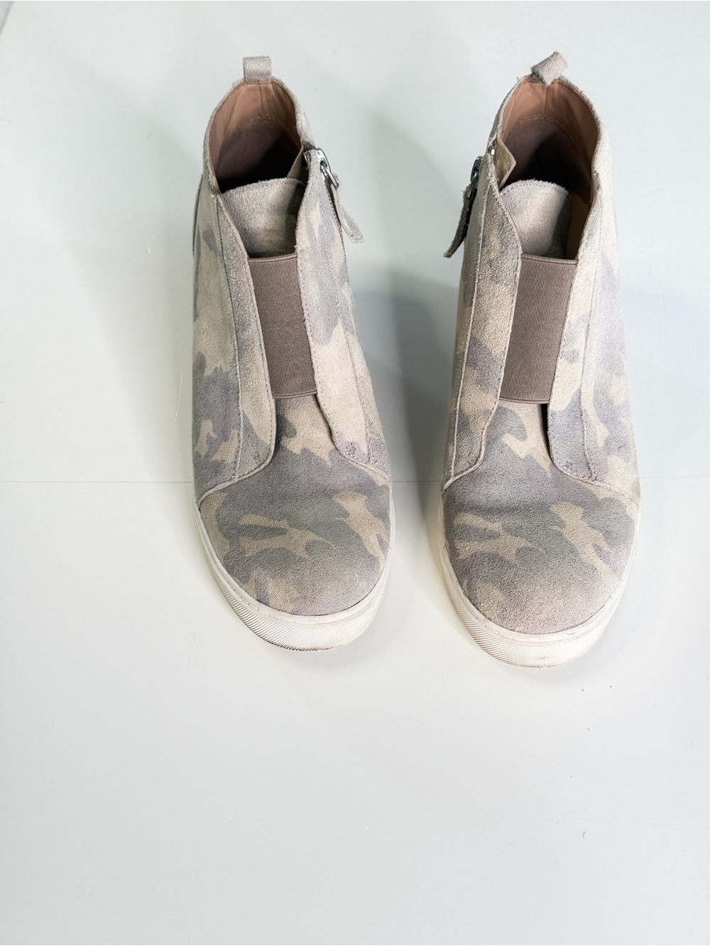 Paolo Beige and Tan Felicia Slip-On High-Top Sneaker - Picture 2 of 9